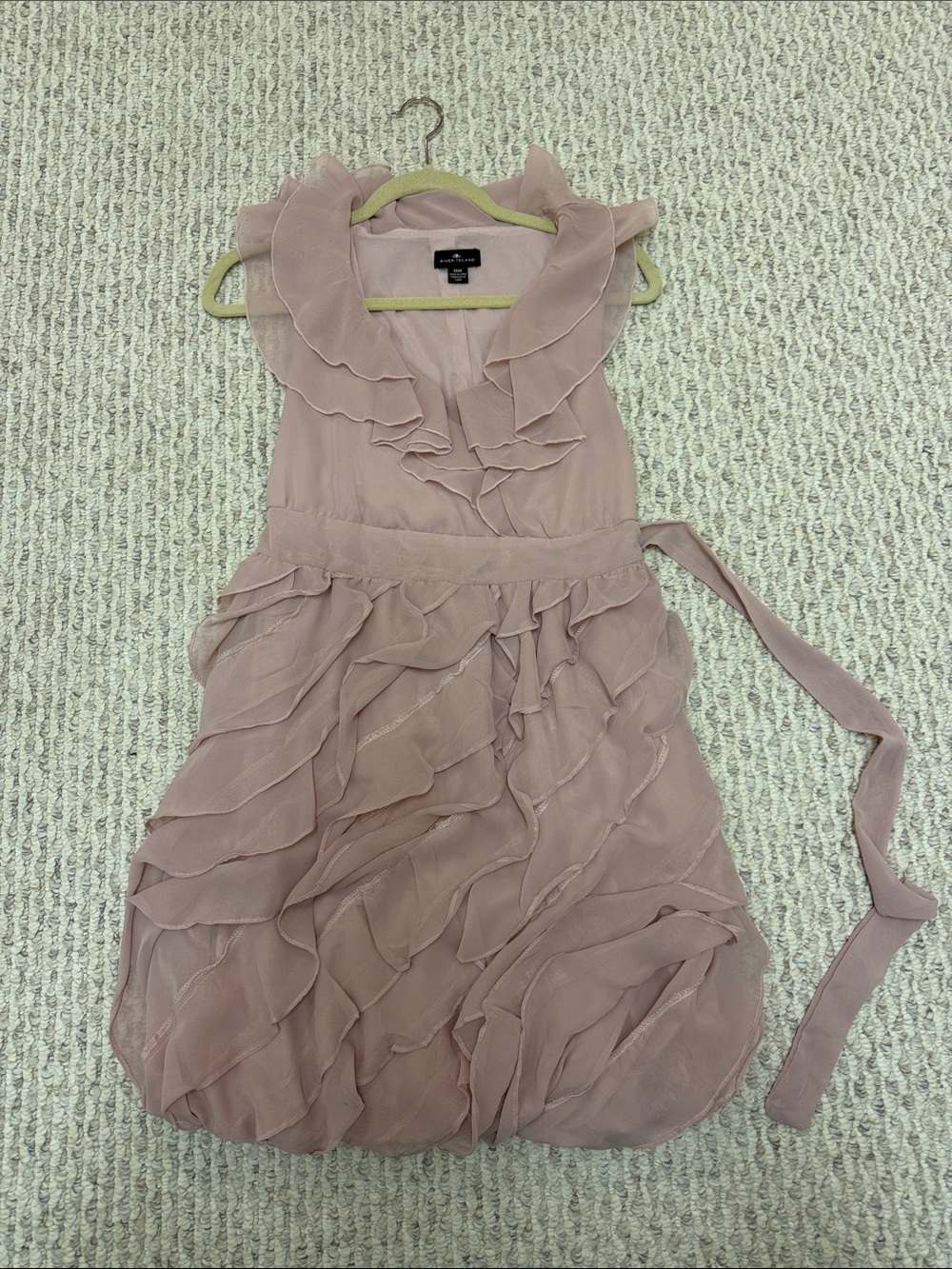 River Island Dusty Rose Ruffle Mini Dress